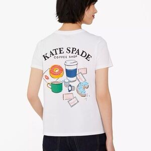 nwt kate spade new york coffee shop donut tee S